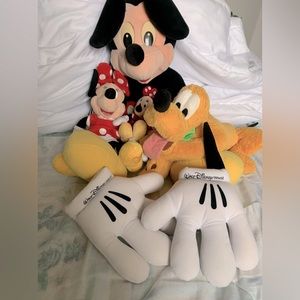 Disney stuffies Mickey Mouse, Minnie Mouse, Pluto Authentic Disney Toys